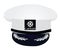 White and navy captain hat