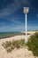 White nesting box on top of post