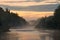 White Night on the River Pana. Kola Peninsula. Pan