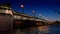 White night view of Neva river with bridge in Saint-Petersburg