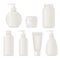 White no name set of plastic cosmetic containers.
