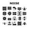 White Noise Hearing Collection Icons Set Vector