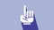 White Number 1 one fan hand glove with finger raised icon isolated on purple background. Symbol of team support in