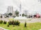 White obelisk on downtown of the city on the Afonso Pena avenue