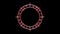 White occult circle with mystical symbols with blinking and distorting red glow in seamless loop