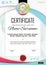 White official certificate with badge and wafer. Vector template. Grey colorful design elements on white background. Official blan