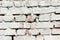 White Old brick wall background. Textured Background.Dirty Whitewashed Shabby Plaster. White Brick Wall Texture. Space for text.