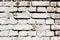White Old brick wall background. Textured Background.Dirty Whitewashed Shabby Plaster. White Brick Wall Texture. Space for text.