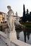 White old marble statues, building in Castelfranco Veneto, in Italy