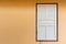 White Old Wood Window on Blank Orange Painted Cement Wall