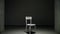 White old wooden chair are in lit black room