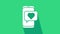 White Online dating app and chat icon isolated on green background. International Happy Women Day. 4K Video motion