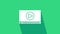 White Online play video icon isolated on green background. Film strip with play sign. 4K Video motion graphic animation