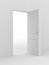 White open door. 3D image