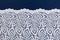 White openwork lace on a dark blue