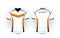 White, orange and black layout football sport t-shirt, kits, jersey, shirt design template.