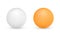 White and orange ping-pong balls isolated