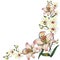 White orchid flower on a branch, lily,watercolor, bouquet, corner