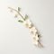 White Orchid Flower Plant: Minimalistic Hanging Scroll With Delicate Sculptures