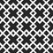 White ornament on a black background. Intersecting rhombs. Painted by hand rough brush. Geometric seamless grunge pattern.