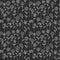 White outline flowers seamless pattern on black background