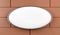 White oval signboard