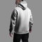 White oversized hoodie template on a bearded man, back view