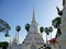 White pagodas in ayutthaya