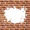 White paint spot on brick wall vector illustration background