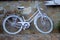 White painted bicycle