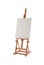 White painter canvas on wooden easel isolated