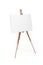 White painter canvas on wooden easel isolated on white with clip