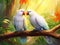 White Pair lovebirds