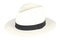 White Panama Hat on White background