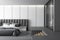 White panel luxury master bedroom with wardrobe