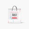 White paper bag with Sale offer. Empty bag with advertising sales. Vector