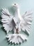 white paper bird with feathers. creative idea concept. 3d rendering illustration, Ai Generated