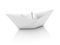 White paper boat on white background