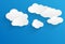 White paper cloud over blue fading background, vector illustration