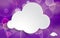 white paper cloud on ultra violet festive background