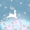 White paper deer and snowflakes