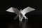 White paper origami eagle