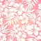 White paper tropical flowers on pink background