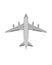 White passenger plane. View from above. Flat design. Vector.