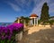 White Pavilion in Famous Botanical Garden in Blanes, Catalonia,