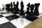 White pawns facing black team
