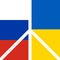 White Peace icon. Conflict Ukraine-Russia. Flags of Russia and Ukraine. Reconciliation, truce in Ukraine. Design element