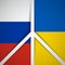 White Peace icon. Conflict Ukraine-Russia. Flags of Russia and Ukraine. Reconciliation, truce in Ukraine. Design element