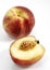 White Peach, persica vulgaris, Fruits against White Background