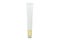 White pearl color cosmetic tube with transparent cap isolated an